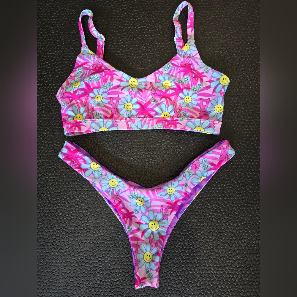 Moana Bikini Pink and Purple Swimwear Set